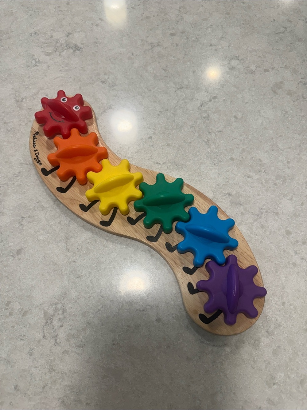 Melissa & Doug Rainbow Gear Chain Puzzle - Red Orange Yellow Green Blue Purple